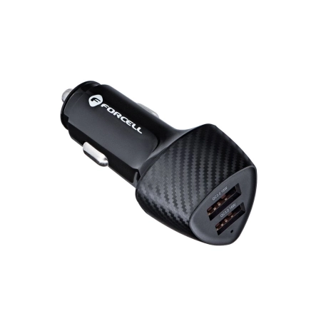 Ładowarka samochodowa 2xUSB 3.0A QC3.0 36W Forcell F-ENERGY Carbon CC50-2A czarna