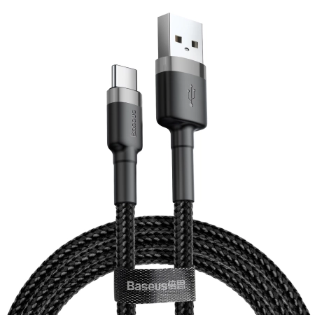 Kabel USB TYP C 1m czarno-szary Baseus Cafule 3A