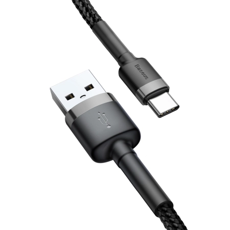 Kabel USB TYP C 1m czarno-szary Baseus Cafule 3A