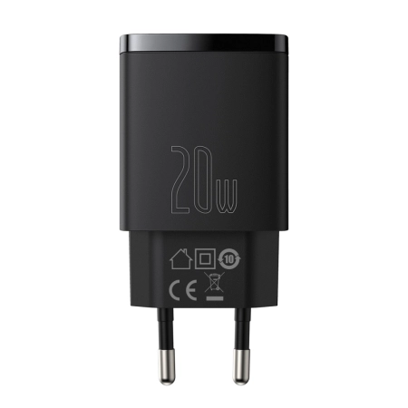 Ładowarka sieciowa USB-C PD 20W + 1xUSB QC 3.0 Baseus CCXJ-B01 czarny