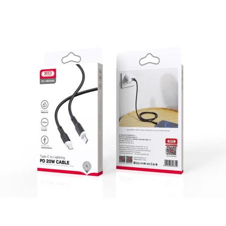 Kabel TYP-C - iPhone Lightning 1m XO NB208A czarny 20W