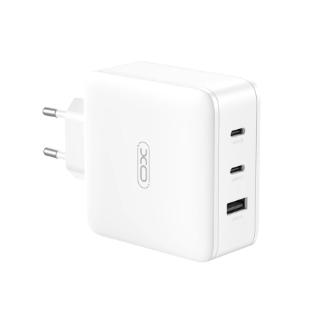 Ładowarka sieciowa 2xUSB-C PD 100W + USB XO CE14 biała