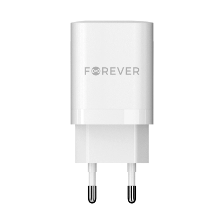 Ładowarka sieciowa 2xUSB-C PD 35W PD QC FOREVER TC-05-35CC GaN biała