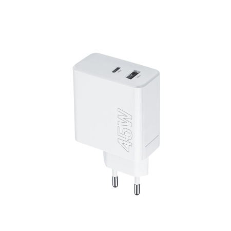 Ładowarka sieciowa USB-C PD 45W + 1xUSB 3.0 QC Maxlife MXTC-07-45AC biała