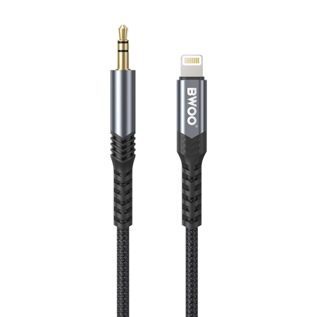 Kabel AUX Jack 3,5mm - Lightning 1m czarny BWOO BO-AUX068