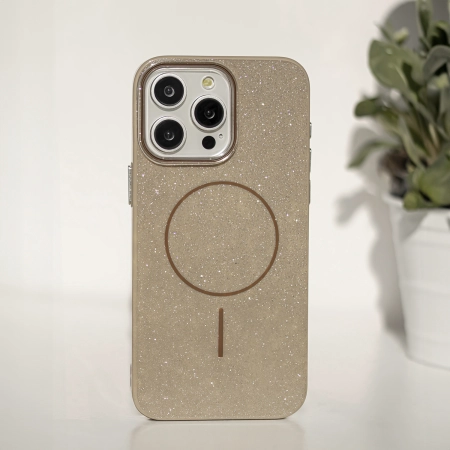 Nakładka Glitter Thin MagSafe iPhone 17 (6,3 ) brązowa