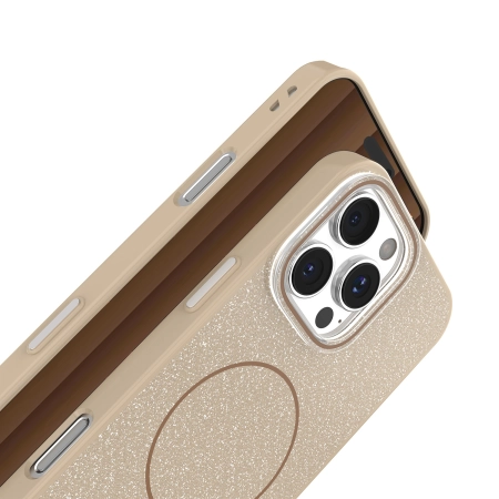 Nakładka Glitter Thin MagSafe iPhone 17 (6,3 ) brązowa