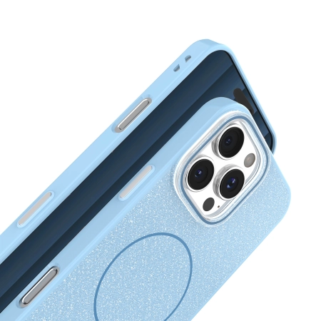 Nakładka Glitter Thin MagSafe iPhone 17 Pro (6,3 ) niebieska