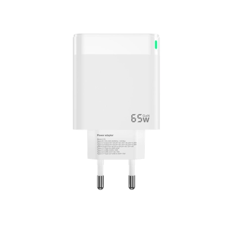 Ładowarka sieciowa 2xUSB-C PD 65W + 1xUSB QC3.0 JELLICO C79 GaN biała