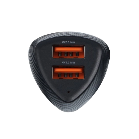 Ładowarka samochodowa 2xUSB 3.0A QC3.0 36W Forcell F-ENERGY Carbon CC50-2A czarna