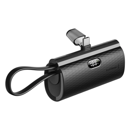 POWER BANK 5000 Forcell wbudowane złącze typ-C PD 20W F5K3 czarny