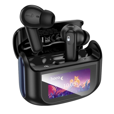 Słuchawki Bluetooth TWS HOCO EQ21 + ekran dotykowy czarne