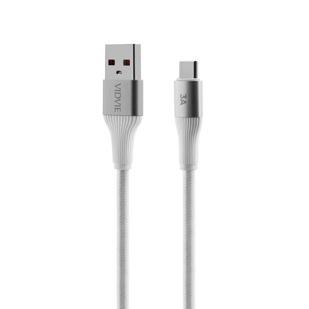 Kabel USB TYP C 2m biały VIDVIE CB4038 3A