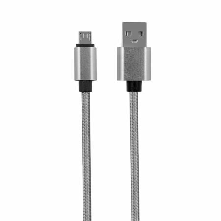 Kabel USB micro 1m srebrny Reverse 2A