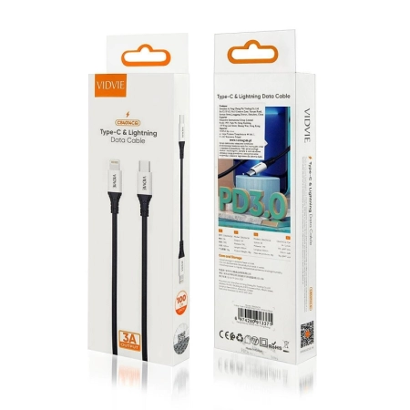 Kabel TYP-C - iPhone Lightning 1m Vidvie 3A CB4014 czarny