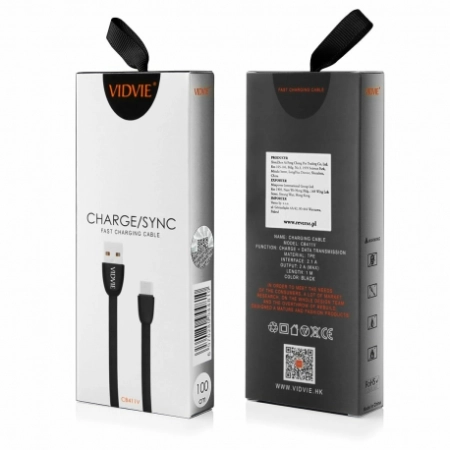 Kabel USB micro 1m czarny VIDVIE CB411 2A
