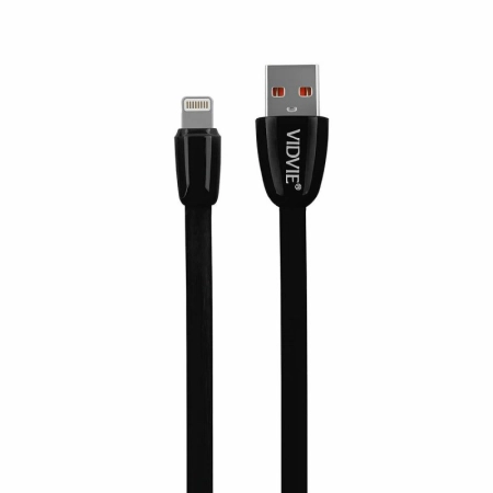 Kabel USB iPhone Lightning 1m czarny VIDVIE CT01 2A