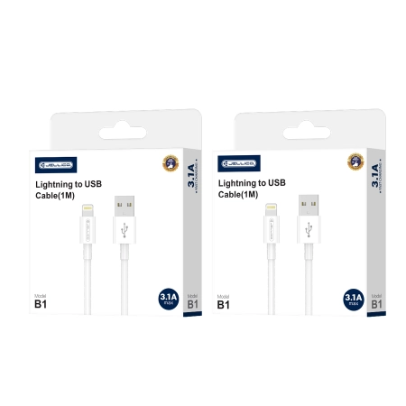 Kabel USB iPhone Lightning 1m biały JELLICO B1 3.1A
