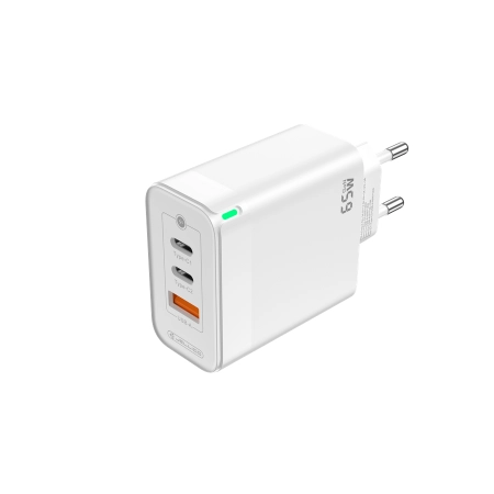 Ładowarka sieciowa 2xUSB-C PD 65W + 1xUSB QC3.0 JELLICO C79 GaN biała