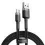 Kabel USB TYP C 1m czarno-szary Baseus Cafule 3A