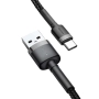 Kabel USB TYP C 1m czarno-szary Baseus Cafule 3A