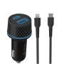 Ładowarka samochodowa USB-C PD + 1xUSB QC 3.0 52.5W + kabel Typ C - Lightning Devia Extreme