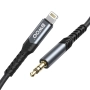 Kabel AUX Jack 3,5mm - Lightning 1m czarny BWOO BO-AUX068